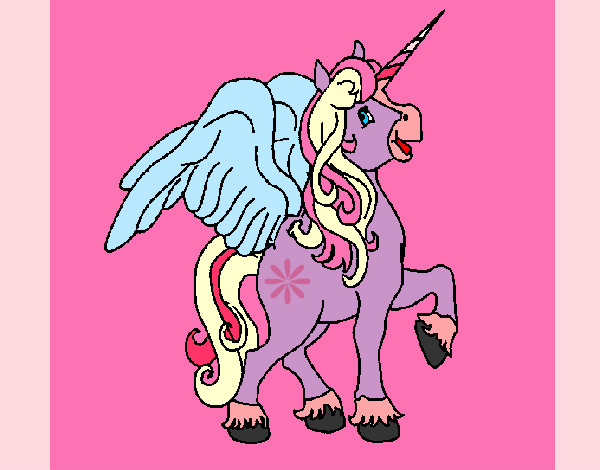 Dibujo Unicornio con alas pintado por LuciTini