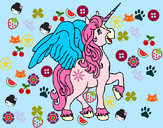 Dibujo Unicornio con alas pintado por LuciTini