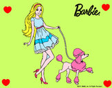 Dibujo Barbie paseando a su mascota pintado por Adrio