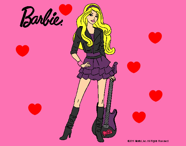 Dibujo Barbie rockera pintado por Rainball24