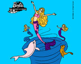 Dibujo Barbie sirena contenta pintado por tatiana125