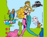 Dibujo Barbie sirena y la reina sirena pintado por tatiana125