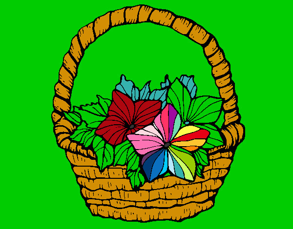 Dibujo Cesta de flores 2 pintado por 2006magui