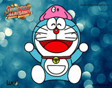 Dibujo Doraemon feliz pintado por superbea