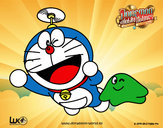 Dibujo Doraemon volando pintado por antuana