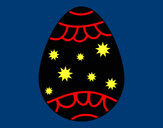 Dibujo Huevo con estrellas pintado por amalia