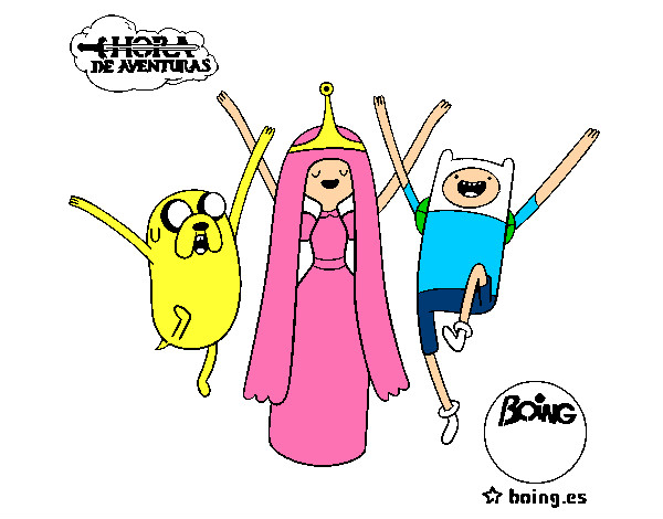 Dibujo Jake, Princesa Chicle y Finn pintado por 55160899