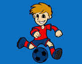 Dibujo Jugador de fútbol con balón pintado por amalia