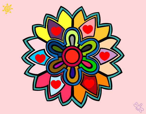 Dibujo Mándala con forma de flor weiss pintado por Arii1D