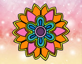 Dibujo Mándala con forma de flor weiss pintado por laraayub