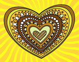 Dibujo Mandala corazón pintado por agus16san5