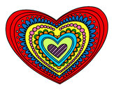 Dibujo Mandala corazón pintado por LuzME