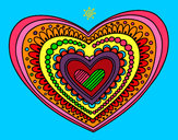 Dibujo Mandala corazón pintado por Marta05