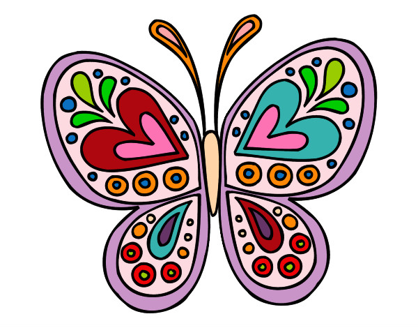 Dibujo Mandala mariposa pintado por LuzME
