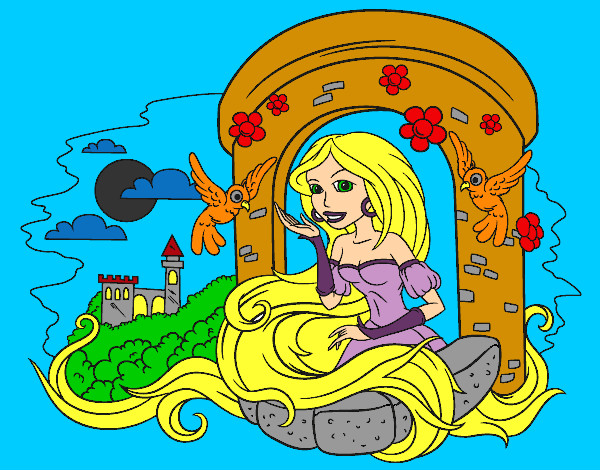 Dibujo Princesa Rapunzel pintado por kittylove