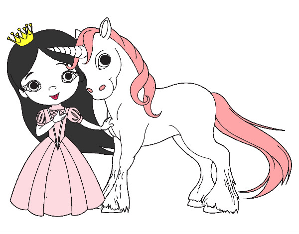 Dibujo Princesa y unicornio pintado por 2006magui