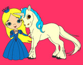 Dibujo Princesa y unicornio pintado por amalia
