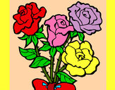 Dibujo Ramo de rosas pintado por deriddethr