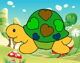 Dibujo Tortuga con corazones pintado por cagigo70