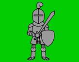 Dibujo Caballero con espada y escudo pintado por lulufasano