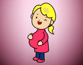 Dibujo Chica embarazada pintado por Quira
