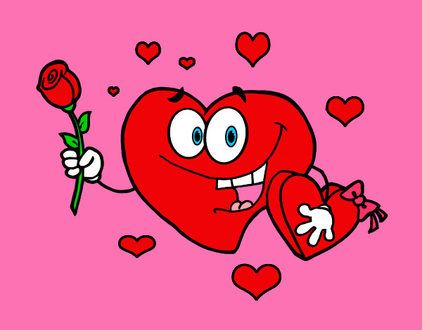 Dibujo Corazón con caja de bombones pintado por victoradri