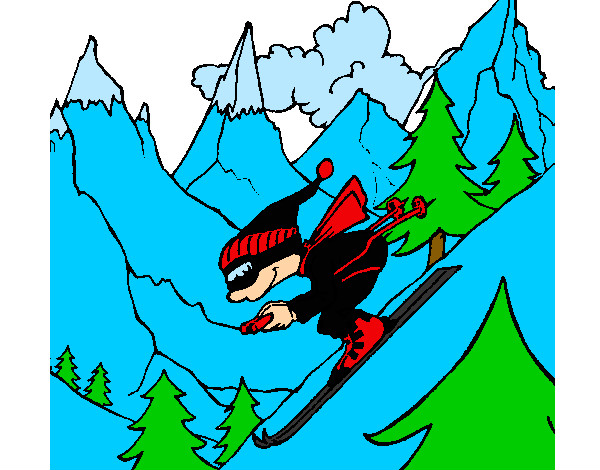 Dibujo Esquiador pintado por morters