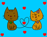 Dibujo Gatos enamorados pintado por Lolita26