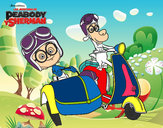 Dibujo Mr Peabody y Sherman en moto pintado por Alexsanty