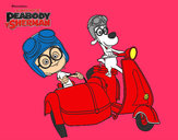 Dibujo Mr Peabody y Sherman en moto pintado por frankbl