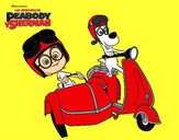 Dibujo Mr Peabody y Sherman en moto pintado por iai14