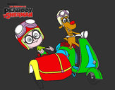 Dibujo Mr Peabody y Sherman en moto pintado por noelia29