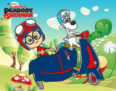 Dibujo Mr Peabody y Sherman en moto pintado por Teresa0159