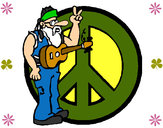 Dibujo Músico hippy pintado por PEDROANTON
