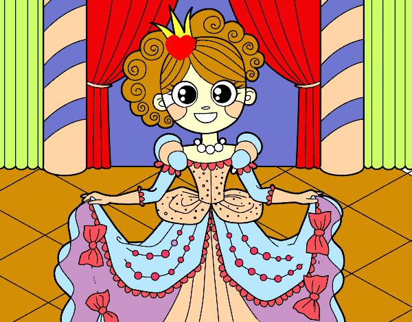Dibujo Princesa en el baile pintado por pilita