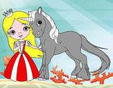 Dibujo Princesa y unicornio pintado por AndreuJaum