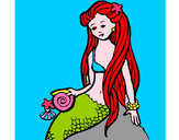 Dibujo Sirena con caracola pintado por sofiangy