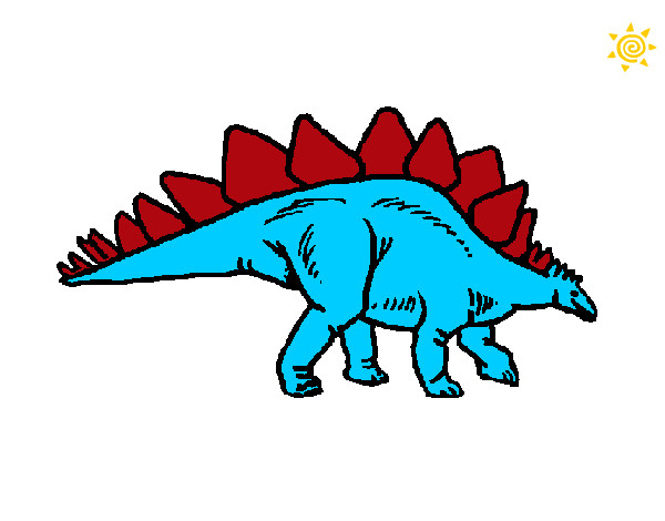 Dibujo Stegosaurus pintado por trex