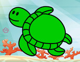 Dibujo Tortuga nadando pintado por trex