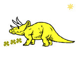 Dibujo Triceratops pintado por trex