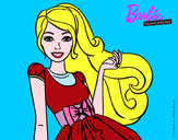 Dibujo Barbie con su vestido con lazo pintado por Meloki