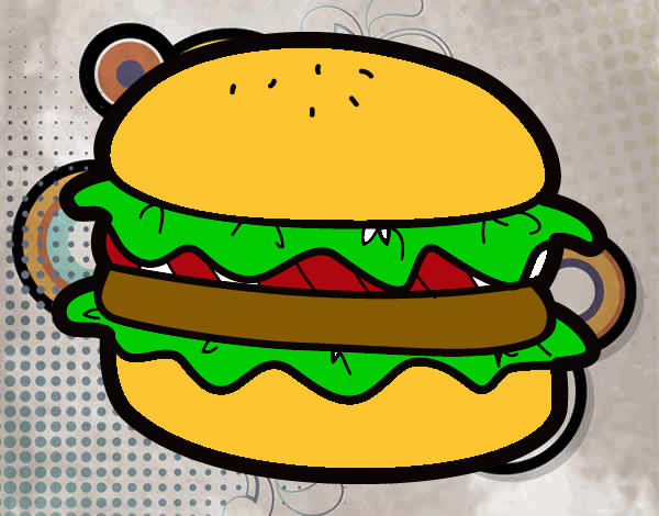 Dibujo Hamburguesa con lechuga pintado por james_9