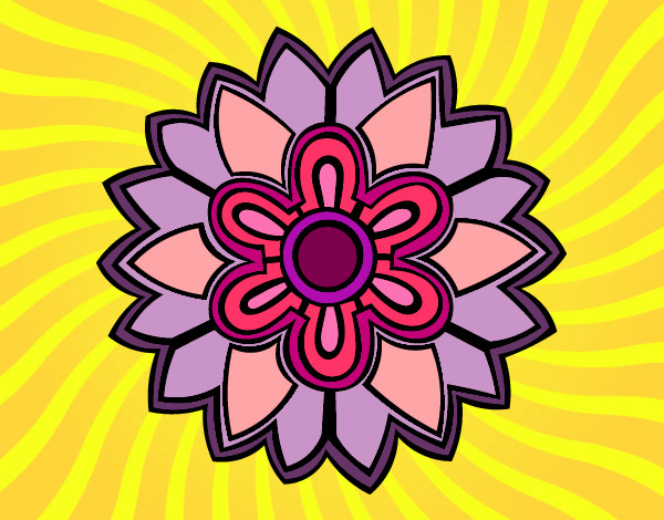 Dibujo Mándala con forma de flor weiss pintado por Saritita