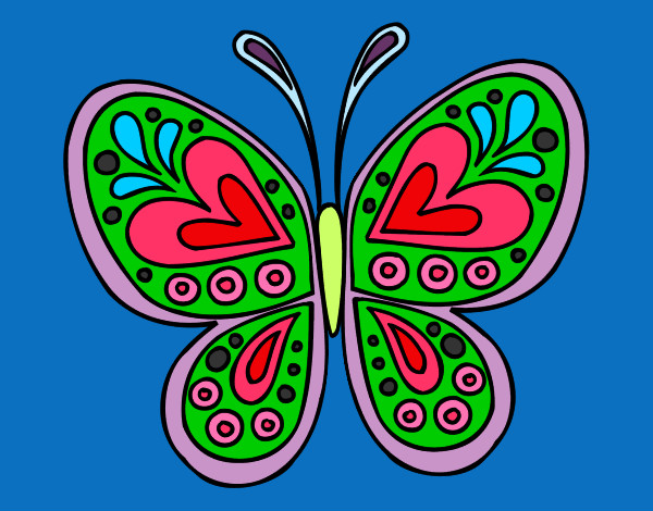 Dibujo Mandala mariposa pintado por Meloki