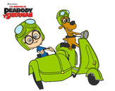 Dibujo Mr Peabody y Sherman en moto pintado por kevin4560