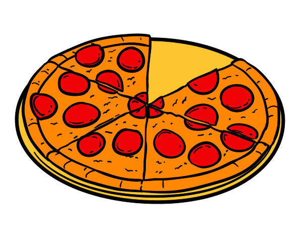 Dibujo Pizza de pepperoni pintado por robot16783