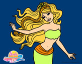 Dibujo Sirena con corona pintado por ardnas