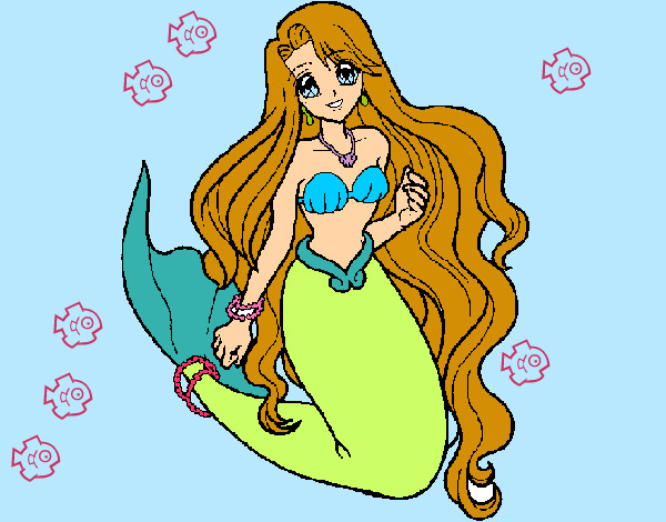 Dibujo Sirenita pintado por Melisa