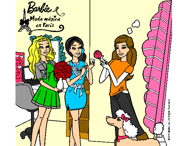 Dibujo Barbie de compras con sus amigas pintado por pikis