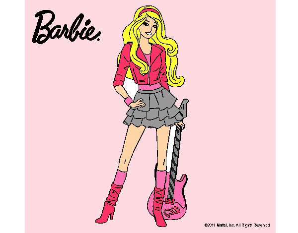 Dibujo Barbie rockera pintado por pikis